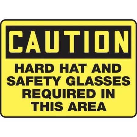 Accuform OSHA CAUTION SAFETY SIGN HARD HAT MPPE461XP MPPE461XP